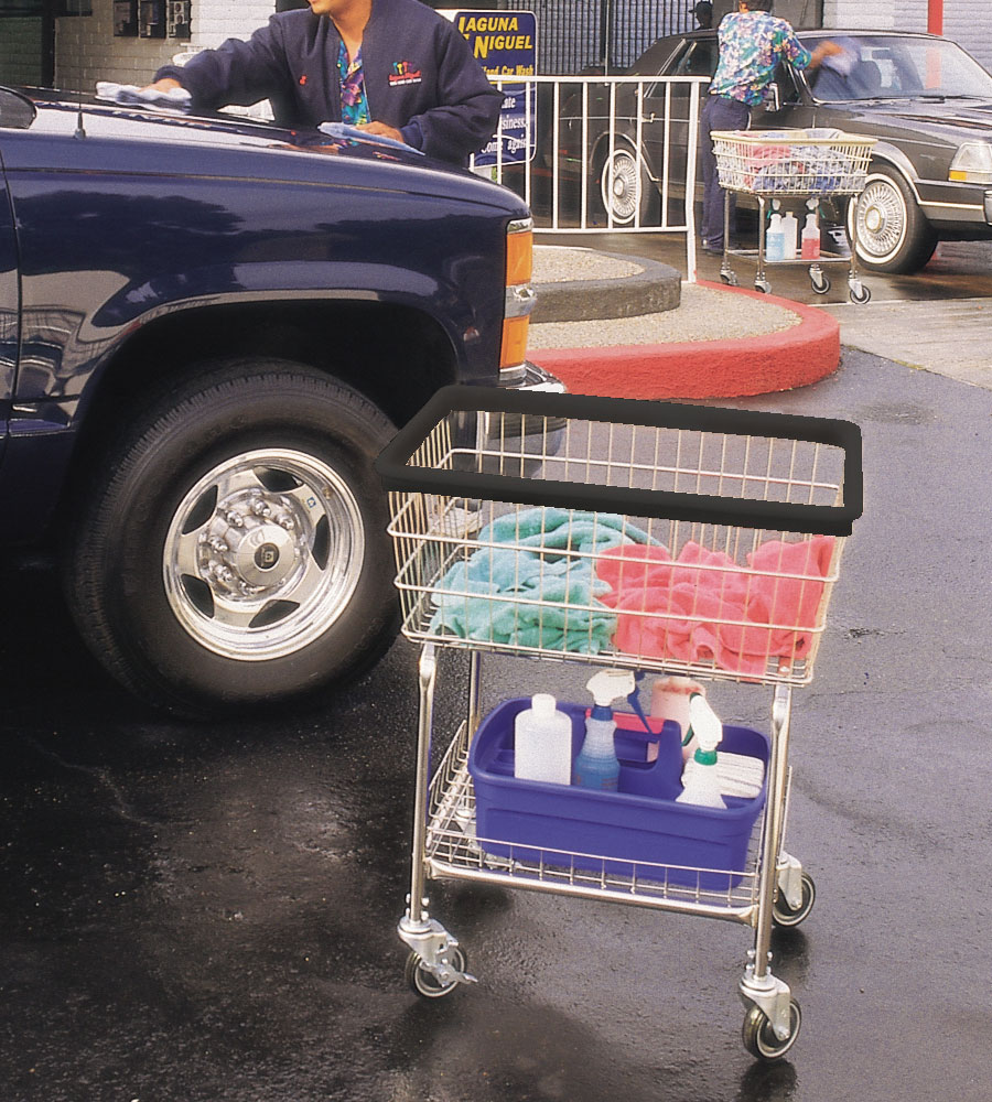R&B Wire [350E] Wire Frame Metal Car Wash Towel Cart 2 1/2 Bushel