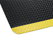 Industrial Deck Plate Anti-Fatigue Mat, Black/Yellow - 36" x 60" CWNCD0035YB              