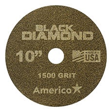 Black Diamond 1500 Grit Initial Polishing Floor Pad Yellow (2) - 10 in. Dia. AMCO-442310