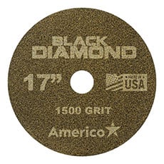 Black Diamond 1500 Grit Initial Polishing Floor Pad Yellow (2) - 17 in. Dia. AMCO-442317