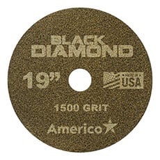 Black Diamond 1500 Grit Initial Polishing Floor Pad Yellow (2) - 19 in. Dia. AMCO-442319