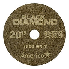 Black Diamond 1500 Grit Initial Polishing Floor Pad Yellow (2) - 20 in. Dia. AMCO-442320