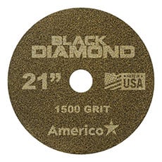 Black Diamond 1500 Grit Initial Polishing Floor Pad Yellow (2) - 21 in. Dia. AMCO-442321