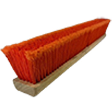 Flagged Poly Outer Row/Stiff Poly Inner Row Floor Brush - 36" - Wood Block BB-101036