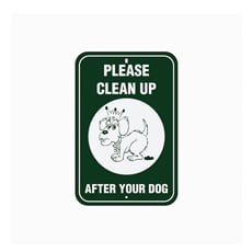 Poopy Pouch “Please Clean Up After Your Dog” Sign - Green - White PP-SIGN