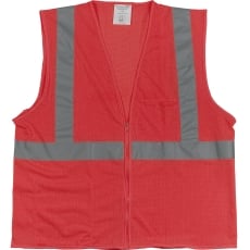 ANSI Type R Class 2 Two Pocket Zipper Mesh Vest PIP-302-0702Z-RD