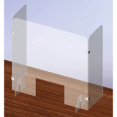 Rack'Em Social Distancing Partition Free Standing U-Shaped Guard w/ Feet - Clear RE-3153