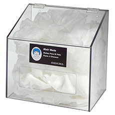 Rack'Em Front Access Hair Net/Beard Cover/Shoe Cover/Arm Protector Dispenser - Clear RE-5119