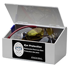 Rack'Em 10 Pair Safety Glass/60 Pair Foam Ear Plug Dispenser w/ Clear Lid - White RE-5136-W
