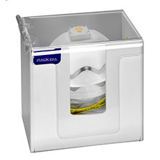 Rack'Em Dust Mask Dispenser Plastic with Lid - White RE-5154-W