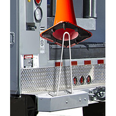 Rack'Em Traffic Safety Cone Holder Horizontal Mount - White RE-5912