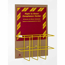 Rack'Em Economy SDS Right-To-Know Center, 3 language Sign, Wire Rack - Yellow RE-8667