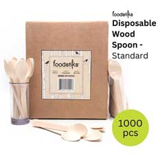 Foodstiks Compostable Wood Spoon Standard Carton of 1,000 - Natural WDC-BISP160-CTN