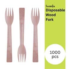 Foodstiks Compostable Wood Fork Premium Carton of 1,000 - Natural WDC-PBIFK165-CTN