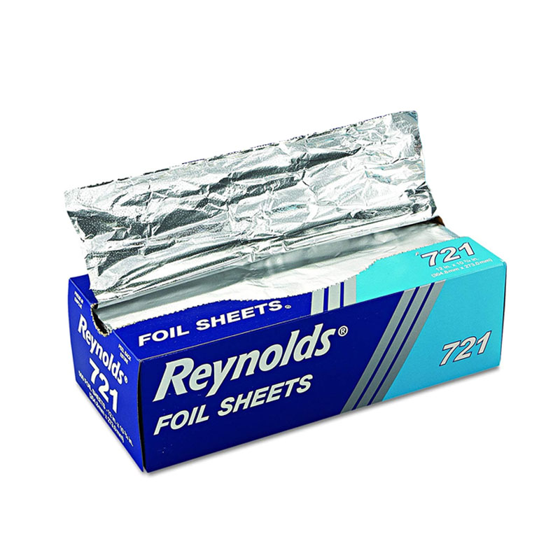 Interfolded Aluminum Foil Sheets, 12 x 10.75, Silver, 500/Box, 6  Boxes/Carton
