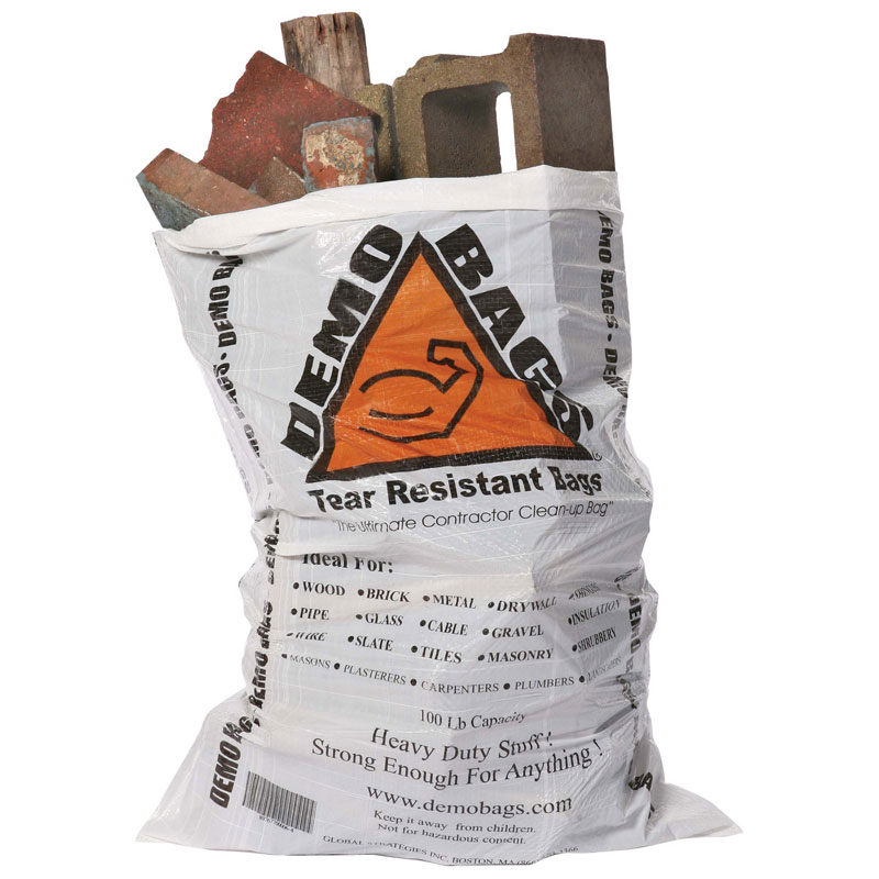 Demobags Contractor Trash Bag, 42 Gallon, 20 Bags per Pack, White