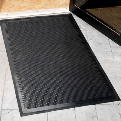 Solid Rubber Scraper Mat - Black - 3' x 10' - Indoor/Outdoor