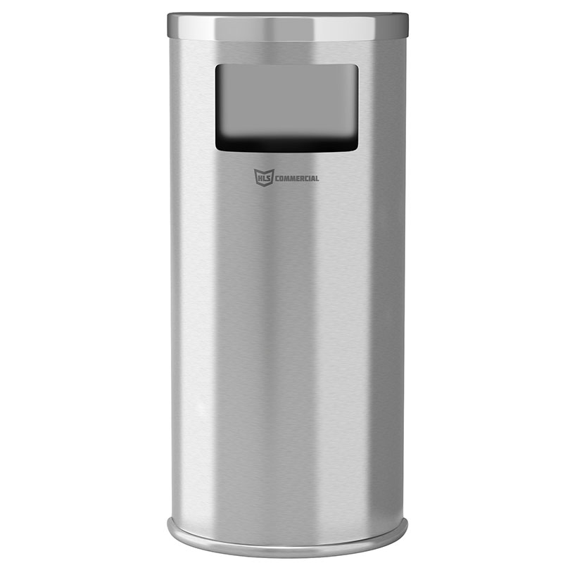 Stainless Steel Half-Round Side-Entry Trash Can - 9 Gallon - UnoClean