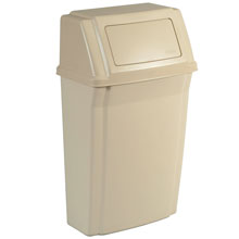 Rubbermaid [7822] Slim Jim? Wall Mounted Garbage Container - 15 Gallon - Beige