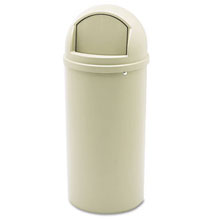 Rubbermaid [8160-88] Marshal? Classic Dome Top Trash Container - 15 Gallon - Beige