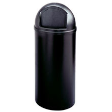 Marshal Classic Dome Top Trash Container - 15 Gallon - Black