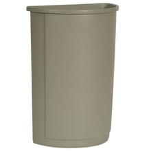 Rubbermaid [3520] Untouchable? Half Round Trash Container - 21 Gallon - Beige