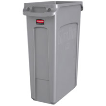 Rubbermaid [3540-60] Slim Jim? Rectangular Waste Container w/ Venting Handles - 23 Gallon - Gray