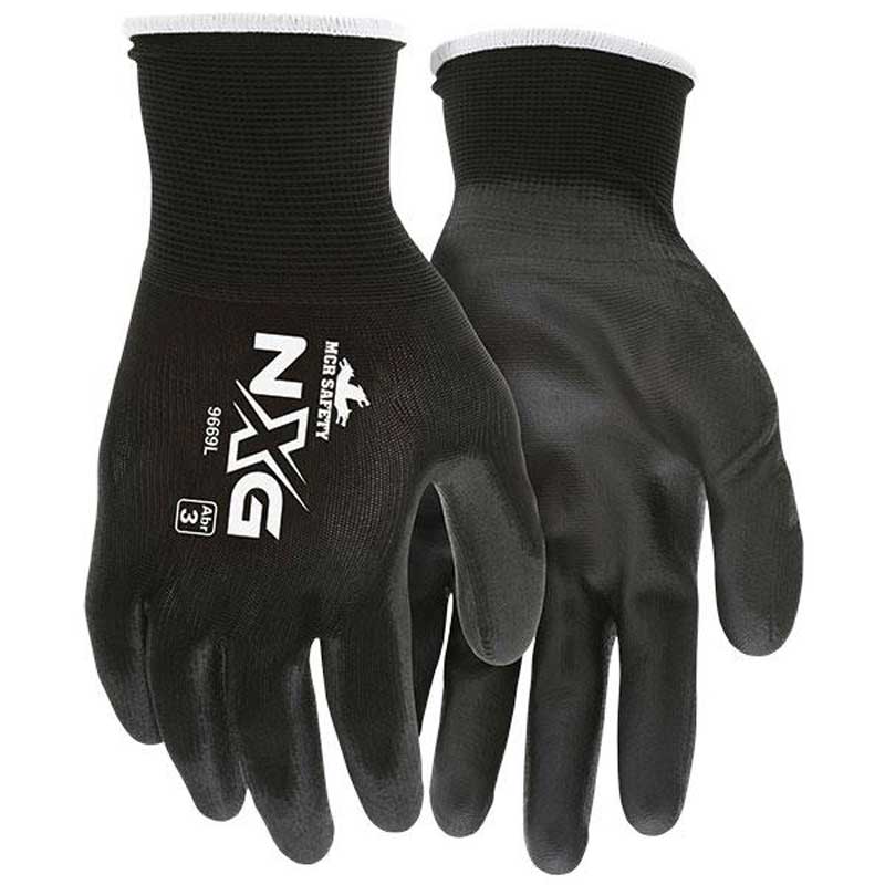 MCR Safety NXG PU Gloves Medium 9669MMG - Black - UnoClean