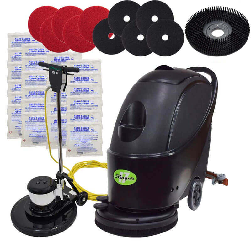 17 Stinger Electric Floor Scrubber Gold Package