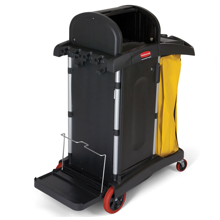 Microfiber & More Janitor Cart w/Locking Cabinet