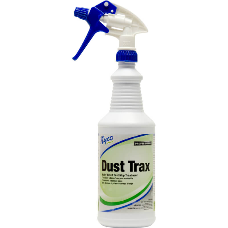 12) Nyco Dust Trax Water Based Dust Mop Treatment 32 oz - Blue Green -  UnoClean