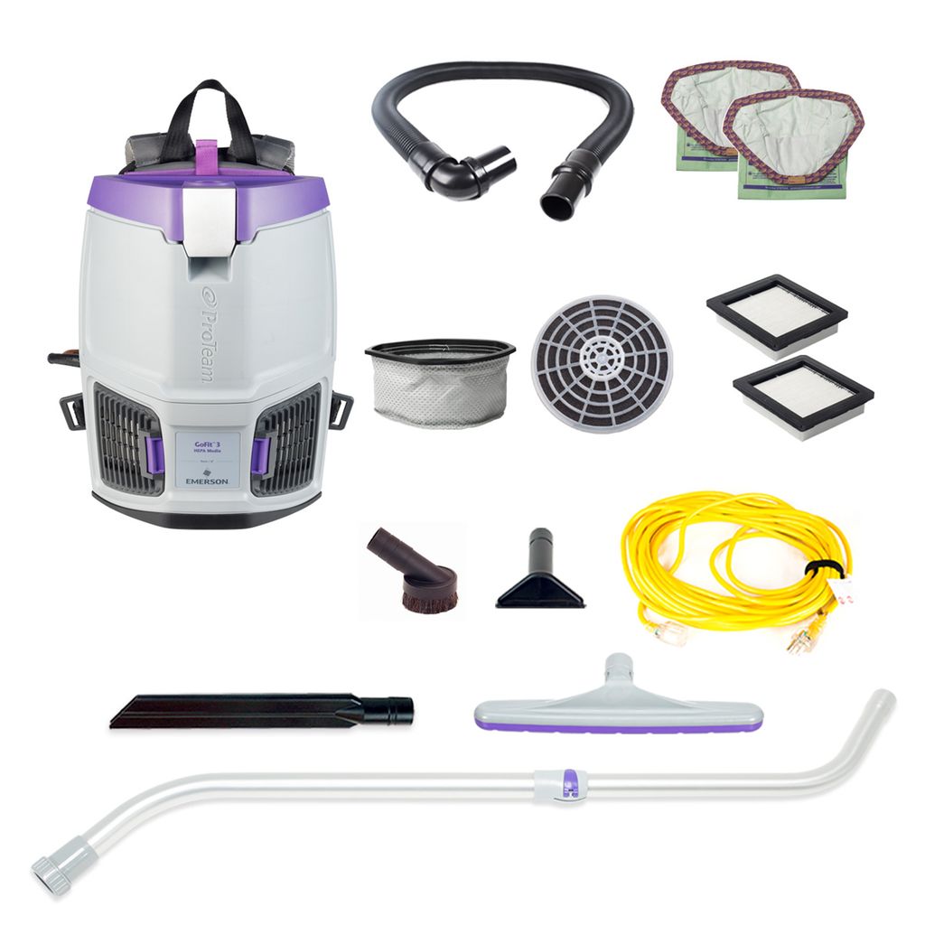 ProTeam GoFit 3, Commercial Backpack Vacuum 3 qt. with Xover Wand Tool Kit PT-107713